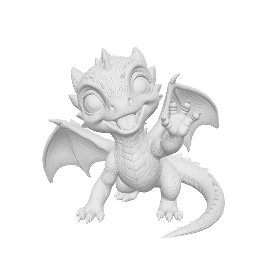 Waving Baby Dragon Hatchling – 3D Printable STL + 3MF