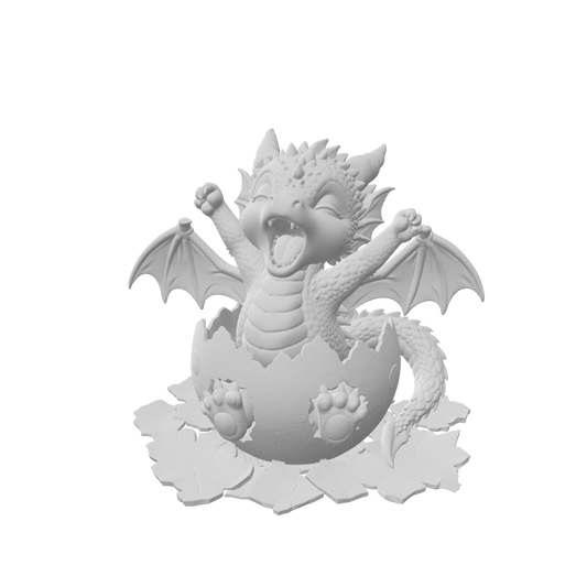 Yawning Dragon Hatchling - 3D Printable STL & 3MF