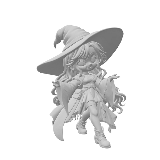 Chibi Witch – 3D Printable STL + 3MF