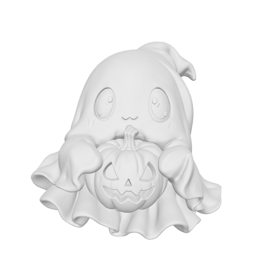 Ghost with Jack-o-Lantern — 3D Printable STL & 3MF